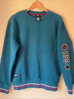 Gongshow Hockey Sweatshirt Retro teal Style Size M